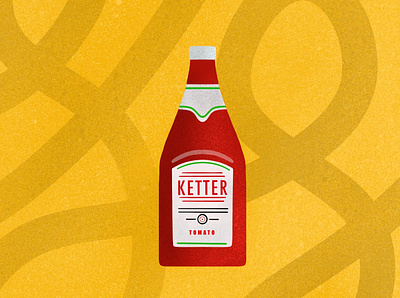 Ketter bottle food ketchup procreate red tomato yellow