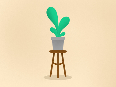 Stool furniture green leaf minimal plant procreate stool