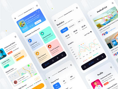 Covid - 19 Mobile App covid 19 doctor doctor app emergency graphic design hospitality medical medical app mobile app mobile ui motion graphics nurse