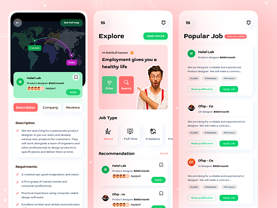 Job finder mobile app design