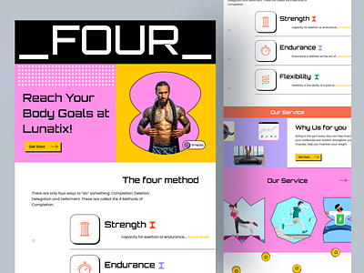 Workout Gym Landing Page 3d animation branding cardio design exercise fitness graphic design gym healthy landing page logo motion graphics muscle popular sport ui workout