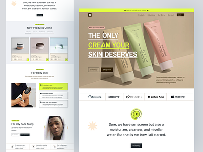 Cosmetics Ecommerce Web Design beauty cosmetics design design studio home page interaction interface landing page shopping skincare user experience web design web page website women