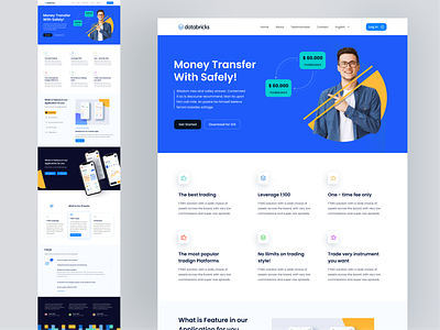 Money Transfer Web Design 👏 crypto e commerce full page graphic design homepage landing page logo mobile app mobile design money money transfer nft recive money sass send money transfer web design website