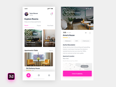 Apartments App adobe apartment app app concept application design dribbble dribbble invite invite2 listings ui xd