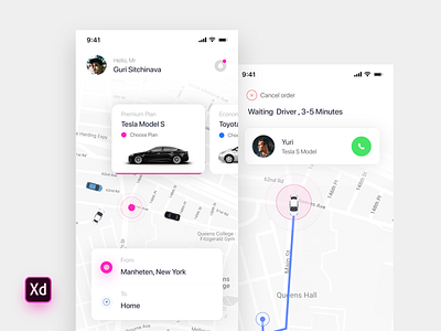 Taxi App adobe adobexd app app concept application color design dribbble invite lyft taxi app taxi driver uber ui ux