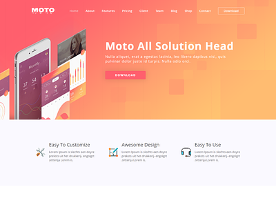 Moto   App Landing Page WordPress Theme