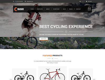 Rideo Bicycle Store HTML Template accessories bicycle bike shop bike store clean cycle minimal minimalist modern online responsive sport bicycle sport bicycle