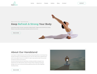 Handstand Yoga and Fitness HTML Template beauty classes clean crossfit fitness gym health meditation modern online fitness training trainer wellness yoga yoga meditation yoga studio