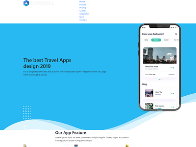 Carroll App Landing Page HTML Template app app landing app landing page app landing page responsive app store app template app website clean mobile app mobile app landing page modern simple app landing