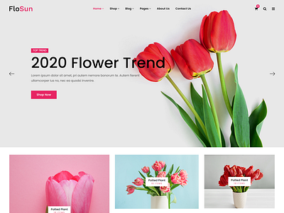 FloSun Flower Shop HTML5 Template bootstrap5 bouquet decor decoration events flower florist shop flower arrangement flower delivery flower shop gift modern online shop responsive html shopping