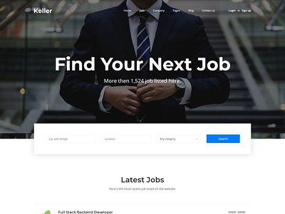 Keller Job Board HTML Template candidates career employment job job board job directory job listing job portal job postings jobs listing recruiters recruiting recruitment resume template