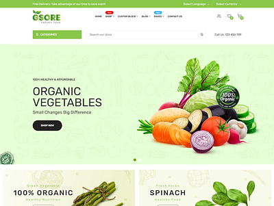 Gsore Grocery and Organic Food Shop HTML Template bootstrap ecommerce farm fresh fruits grocery html responsive modern natural organic food organic life organic shop vegetable store