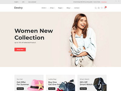 Destry Fashion eCommerce HTML Template accessories clothing elegant fashion fashion html online store shop shopping store