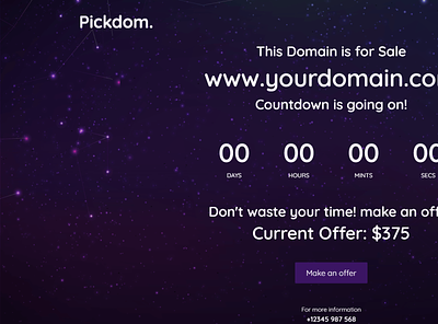 Pickdom Domain for Sale HTML Template bootstrap4 clean creative domain domain for sale domain for sale template domain name domain parking domain sale hosting modern one page responsive selling specialty pages