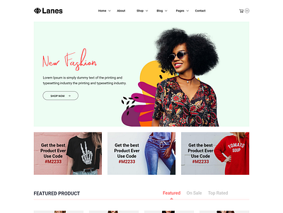 Lanes - Fashion Store HTML Template ecommerce bootstrap template ecommerce online store template ecommerce website template fashion responsive website fashion store html template minimal html template responsive ecommerce template responsive html template