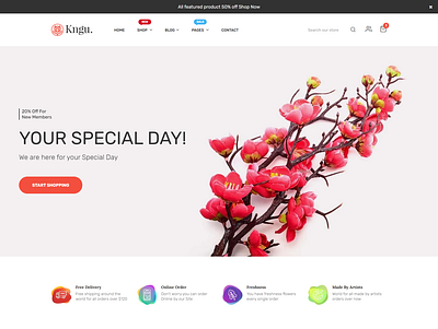 Kngu - Flower HTML Bootstrap 5 Template digital bootstrap html template ecommerce website html template flower html bootstrap 5 template