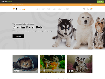 Amber - Pet Care Bootstrap 5 Template