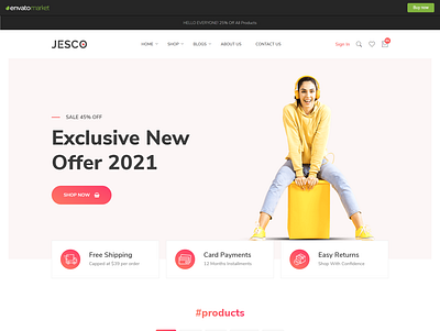 Jesco - Fashion eCommerce HTML Template bootstrap fashion web template digital products web template fashion ecommerce html template luxury fashion shop web template modern fashion website template