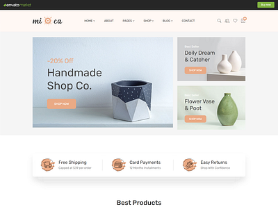 Mioca - Handmade Goods eCommerce HTML Template