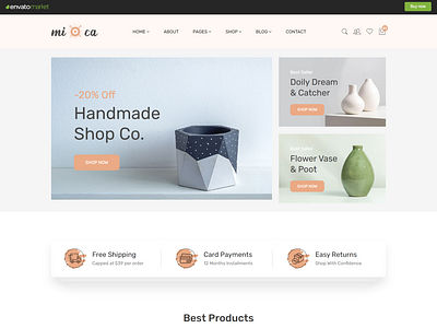 Mioca - Handmade Goods eCommerce HTML Template