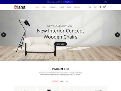 Diana – Furniture Store eCommerce Template furniture bootstrap template furniture shop template