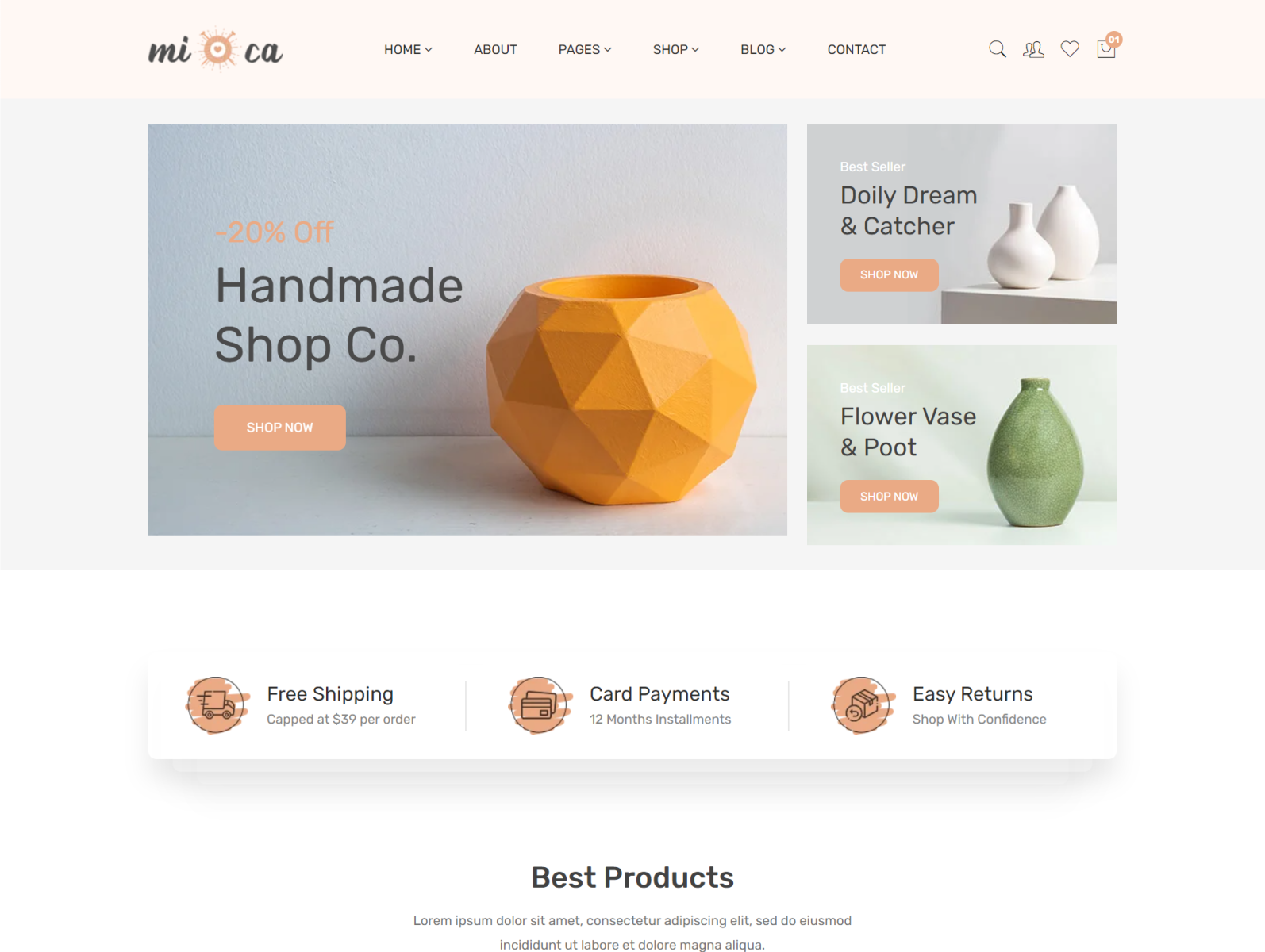 Handmade Theme - Marble - Ecommerce Website Template