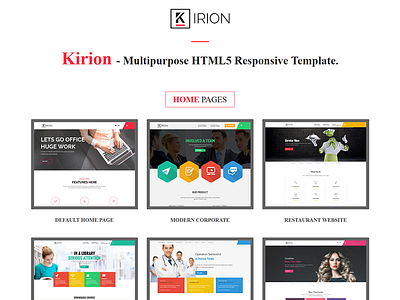 Kirion Multipurpose Html5 Responsive Template html5 individual individual portfolio multipurpose one page personal portfolio