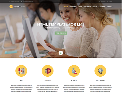 Smartway - Learning & Courses WordPress Theme classes course management courses e learning education learning management system lessons lms mobile online learning responsive studying