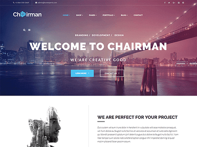 Chairman - Multi-Purpose HTML5 Template agency construction corporate event magazine medical mega onepage parallax portfolio shop trave