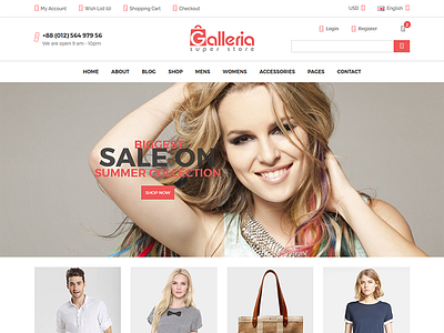 Galleria - eCommerce Bootstrap Template