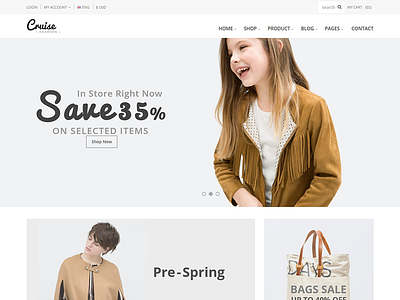 Cruise - Fashion eCommerce Template electronic store electronics fashion store html shop template jewelries online store shoes shop