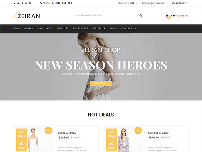 Zeiran - Fashion Bootstrap eCommerce Template