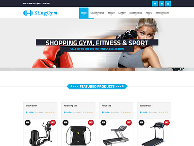 Kinggym - Fitness, Gym and Sport eCommerce Template beauty clothes digital fashion fitness gym health hitech store responsive sport