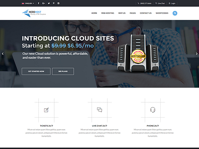 Herohost2 cloud dedicated servers hosting hosting plans pricing table responsive shared hosting