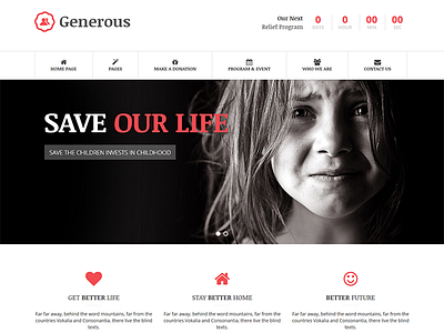 Generous - Charity HTML Template charity child care crowdfunding crunchpresss donation event management events fund raising lorn ngo orphan poverty