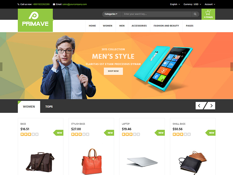 Primave - Responsive eCommerce HTML5 Template by HasThemes on Dribbble