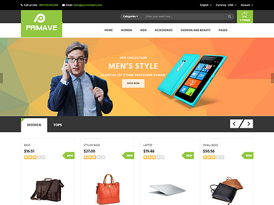 Primave - Responsive eCommerce HTML5 Template blog clothes shop e commerce theme fashion html5 modern online shop shopping