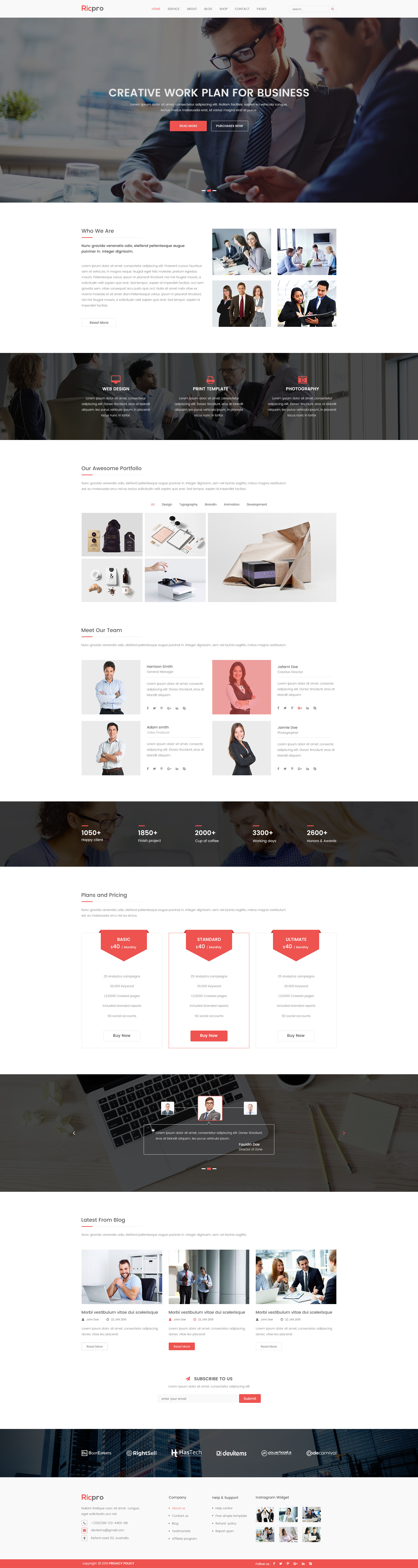 Ricpro - Corporate PSD Template by HasThemes on Dribbble