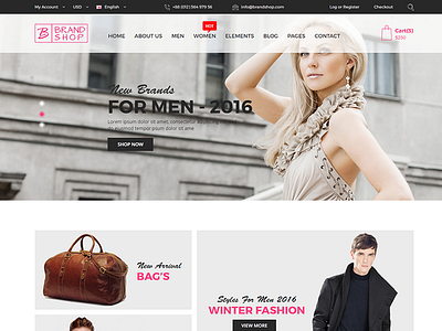 Brandshop - eCommerce Fashion Template electronics fashion flowers furniture html5 interior responsive shopping sport technology