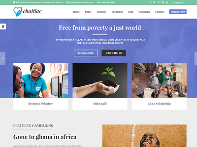 Chalilac - Nonprofit Charity Template charity child care crowdfunding crunchpresss donation event management events fund raising lorn ngo orphan poverty