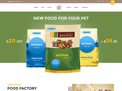 Animer – Pet Food eCommerce Bootstrap Template animal animal food bootstrap cat dog html5 pet food