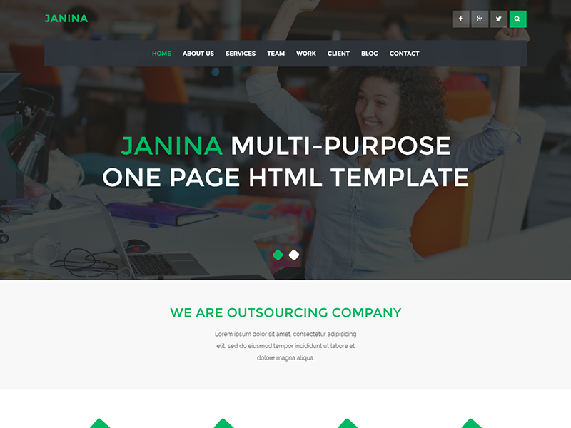 Janina – Multi-Purpose One Page HTML Template by HasThemes on Dribbble