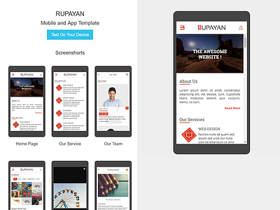 Rupayan – Mobile App HTML Template