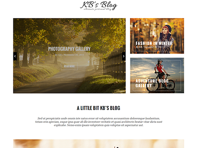 KB’s Blog – Responsive Personal Blog Template education fashion html5 kbs blog lifestyle personal sports tourism travel