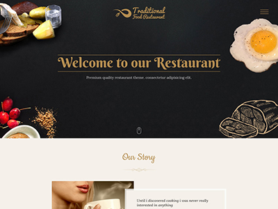 TraditionalFood – Onepage Restaurant PSD Template