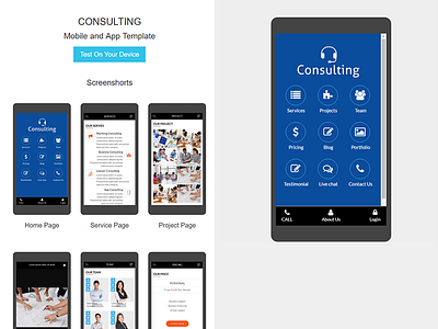 Consulting – HTML Mobile App Template android app business business consultant consultants consulting consulting firm ecommerce ecommerce app