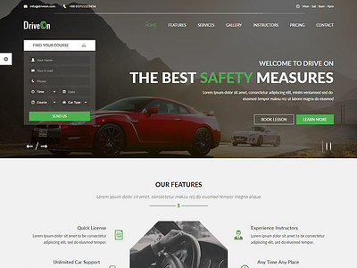 DriveOn – Driving School HTML Template