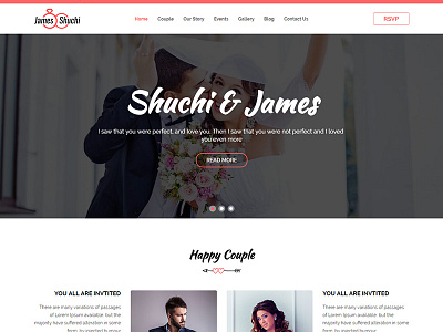 James & Shuchi Wedding HTML Template agency ceremony event events organizers fancy girly marriage party decorator studio wedding wedding events wedding planner