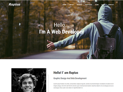 Raptas - Personal Portfolio WordPress Theme agency bootstrap business clean corporate creative freelancer html minimal minimalist modern portfolio