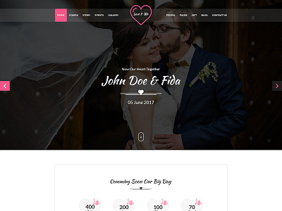 Love & We Wedding PSD Template agency ceremony cute event marriage party decorator studio wedding wedding events wedding planner wedding theme